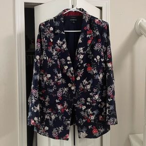 Lane Bryant Navy Floral Blazer